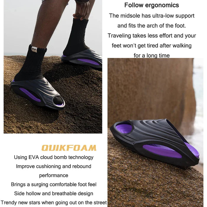 WaveWalk™ - Unisex Non-Slip Cushioned Sporty Beach Sandals with Thick Sole