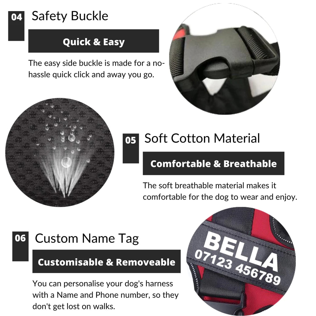 ComfortGrip™ - Personalized No Pull Dog Harness + FREE Strong Reflective Dog Leash Worth $20