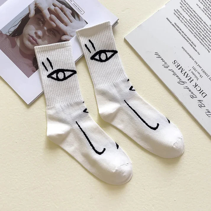 Artistic Faces™ - Abstract Line Art Socks